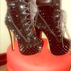 Spiked heel boots
